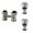 Hahnblock, Zweirohr-Anschlußblock 3/4" m. Konuseinlegeteilen Durchgang 14 x 2,0 mm Klemmringverschraubung