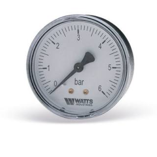 DITECH / Watts Rohrfedermanometer , Abgang hinten , Ø 63 mm , 1/4" , 0 - 6 bar
