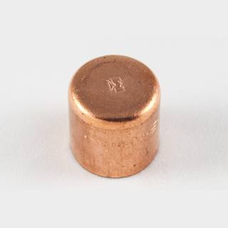 Kupfer L&ouml;tfitting Kappe 18 mm